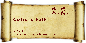 Kazinczy Rolf névjegykártya